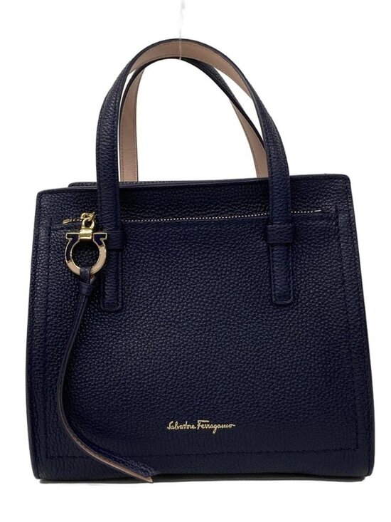 Salvatore Ferragamo Handbags - Salvatore Ferragamo Amy - Dark Navy Leather Handbag